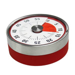 Minuteur de cuisine avec minuterie magnétique en acier inoxydable, 8 cm rouge, 6 cm noir