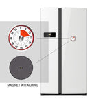 Minuteur de cuisine avec minuterie magnétique en acier inoxydable, 8 cm rouge, 6 cm noir