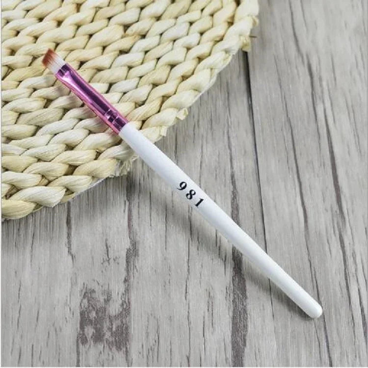5 brosses à sourcils biseautées avec manche en bois blanc, pinceau à sourcils, pinceau à fard à paupières