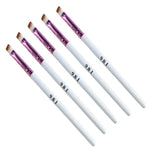 5 brosses à sourcils biseautées avec manche en bois blanc, pinceau à sourcils, pinceau à fard à paupières