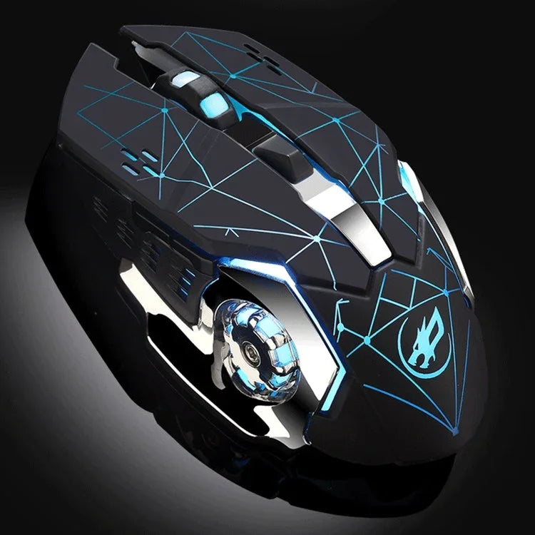 Souris de jeu lumineuse rechargeable sans fil WARWOLF Q8