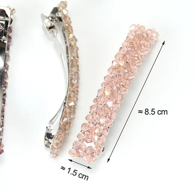 Épingle à Cheveux Élastique en Strass et Cristal pour Filles - Accessoires de Cheveux