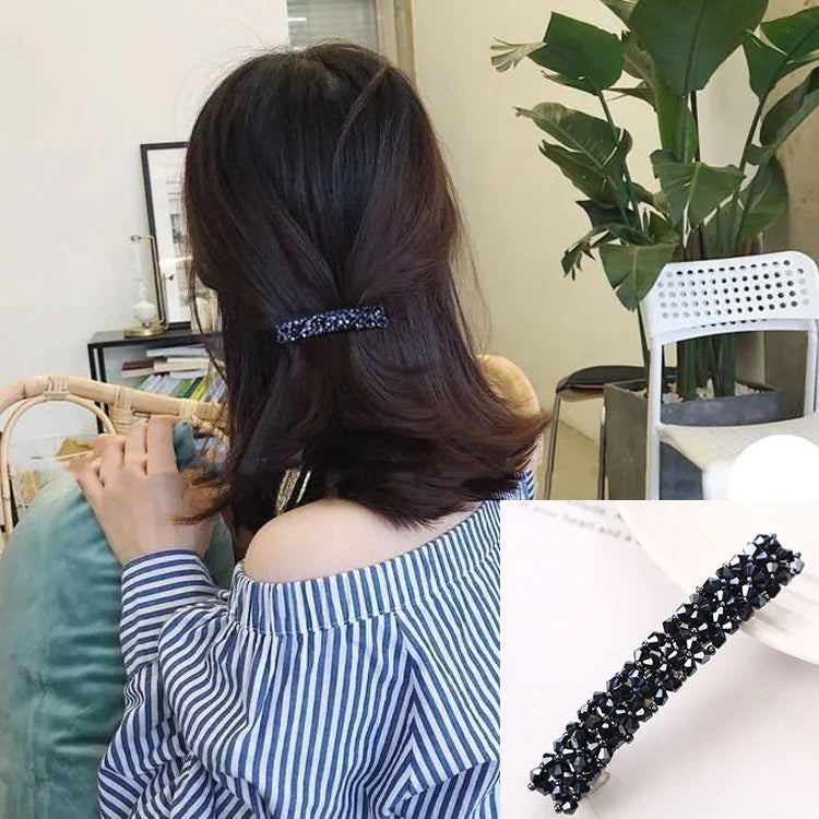 Épingle à Cheveux Élastique en Strass et Cristal pour Filles - Accessoires de Cheveux