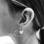 Boucles d'oreilles créoles avec cœur simple en métal pour femmes - Lot