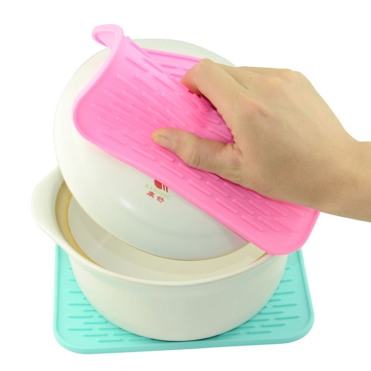 Tapis isolant en silicone épais et coloré de style européen, dessous de plat anti-brûlure, imperméable pour table et téléphone.