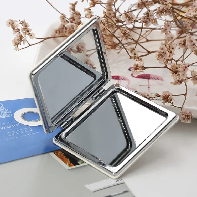 Petit miroir pliant Miroir cosmétique portable Double miroir rabattable