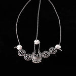 Bijoux de cheveux vintage en argent avec pompon, pièces de monnaie en métal, bandeau long, chaîne de tête punk, pièce frontale