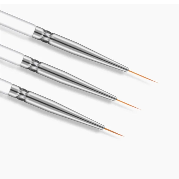 3 Pcs Pinceaux Nail Art Cristal Acrylique Mince Doublure Dessin Stylo Peinture Rayures Fleur Outils de Manucure