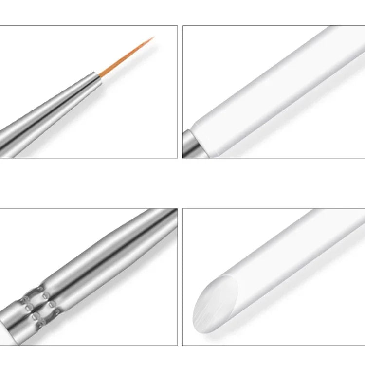 3 Pcs Pinceaux Nail Art Cristal Acrylique Mince Doublure Dessin Stylo Peinture Rayures Fleur Outils de Manucure