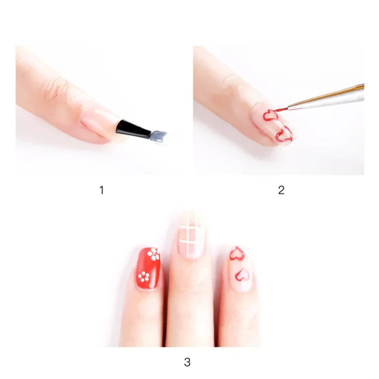 3 Pcs Pinceaux Nail Art Cristal Acrylique Mince Doublure Dessin Stylo Peinture Rayures Fleur Outils de Manucure