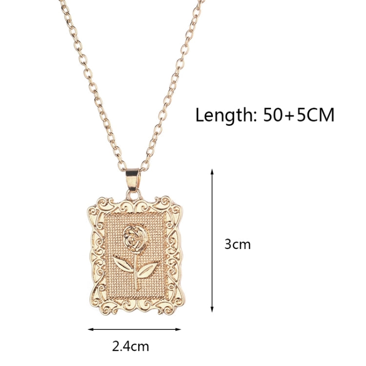 Collier chaîne ras du cou rose carré géométrique
