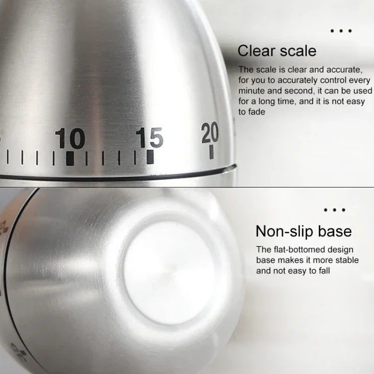 Minuteur mécanique œuf pour cuisine avec alarme 60 minutes en acier inoxydable, Outils de cuisine, Minuteur mécanique œuf