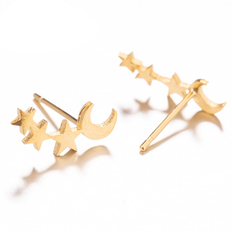 Boucles d'oreilles clous lune et étoile simples pour femme, cadeau d'anniversaire, bijoux, or, or rose, argent