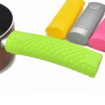 2 manchons de poignée de casserole en silicone épais et durable, multicolores, isolation thermique, antidérapants, souples