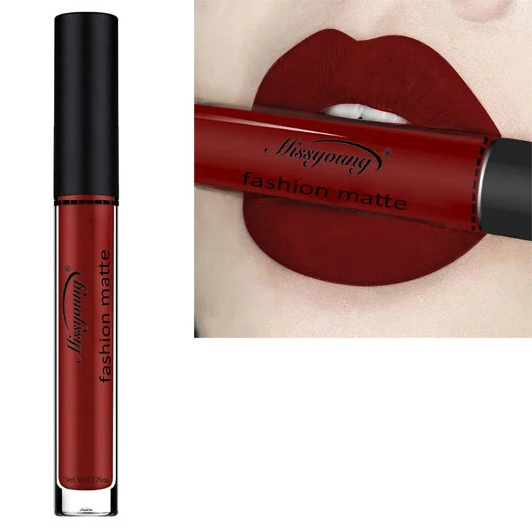 Rouge à Lèvres Liquide Mat Maquillage Crayon à Lèvres Imperméable Longue Tenue Rouge à Lèvres Mat Beauté, 1, 2, 3, 4, 5, 6, 7, 8, 9, 10, 11, 12, 13, 14, 15, 16, 17, 18