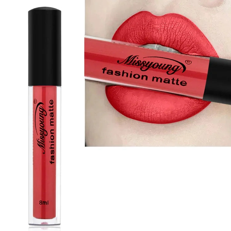 Rouge à Lèvres Liquide Mat Maquillage Crayon à Lèvres Imperméable Longue Tenue Rouge à Lèvres Mat Beauté, 1, 2, 3, 4, 5, 6, 7, 8, 9, 10, 11, 12, 13, 14, 15, 16, 17, 18