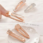 Barrettes à cheveux élégantes en perles et strass de luxe pour femmes Flash de mode