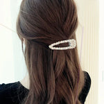 Barrettes à cheveux élégantes en perles et strass de luxe pour femmes Flash de mode
