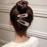 Barrettes à cheveux élégantes en perles et strass de luxe pour femmes Flash de mode