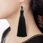 3 paires de boucles d'oreilles longues à pampilles de style bohème pour femme, noir, bleu, jaune, violet, rouge, rose, blanc, multicolore, rouge vin, rose rouge, vert, gris, café foncé, café