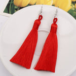 3 paires de boucles d'oreilles longues à pampilles de style bohème pour femme, noir, bleu, jaune, violet, rouge, rose, blanc, multicolore, rouge vin, rose rouge, vert, gris, café foncé, café