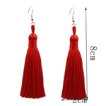 3 paires de boucles d'oreilles longues à pampilles de style bohème pour femme, noir, bleu, jaune, violet, rouge, rose, blanc, multicolore, rouge vin, rose rouge, vert, gris, café foncé, café