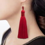 3 paires de boucles d'oreilles longues à pampilles de style bohème pour femme, noir, bleu, jaune, violet, rouge, rose, blanc, multicolore, rouge vin, rose rouge, vert, gris, café foncé, café