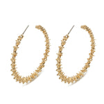 Boucles d'oreilles rondes vintage, bijoux pour femmes, or, blanc