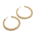 Boucles d'oreilles rondes vintage, bijoux pour femmes, or, blanc
