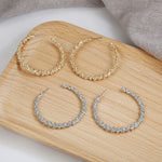 Boucles d'oreilles rondes vintage, bijoux pour femmes, or, blanc