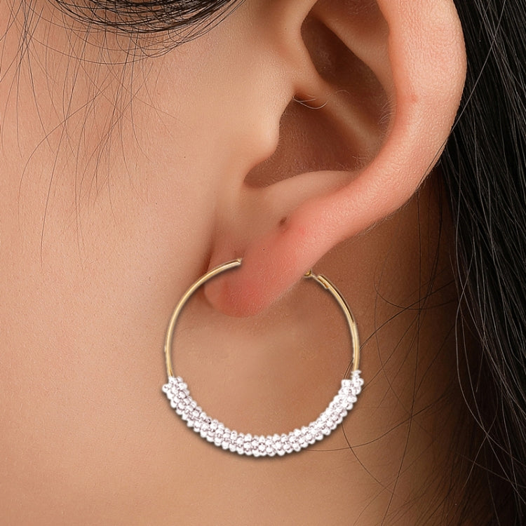 Boucles d'oreilles créoles ethniques vintage bohèmes avec perles, bijoux fantaisie, noir, bleu, doré, multicolore, rose, argent, blanc