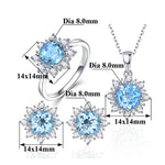 Ensemble de bijoux en pierres précieuses en forme de neige pour femmes, 3 pièces/ensemble, 6, 7, 8, 9, 10