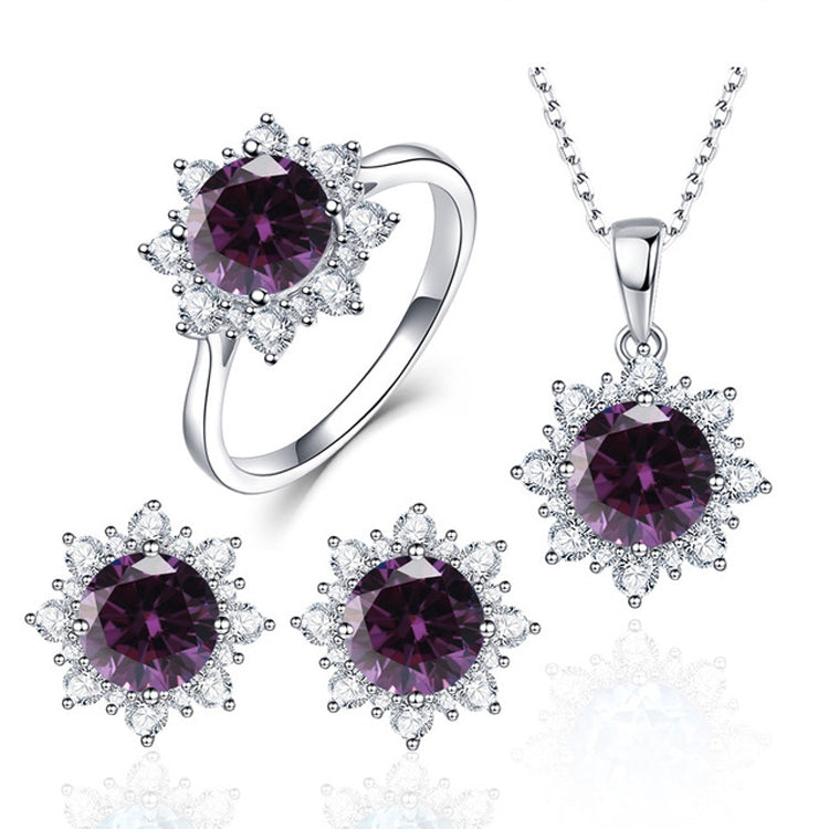 Ensemble de bijoux en pierres précieuses en forme de neige pour femmes, 3 pièces/ensemble, 6, 7, 8, 9, 10