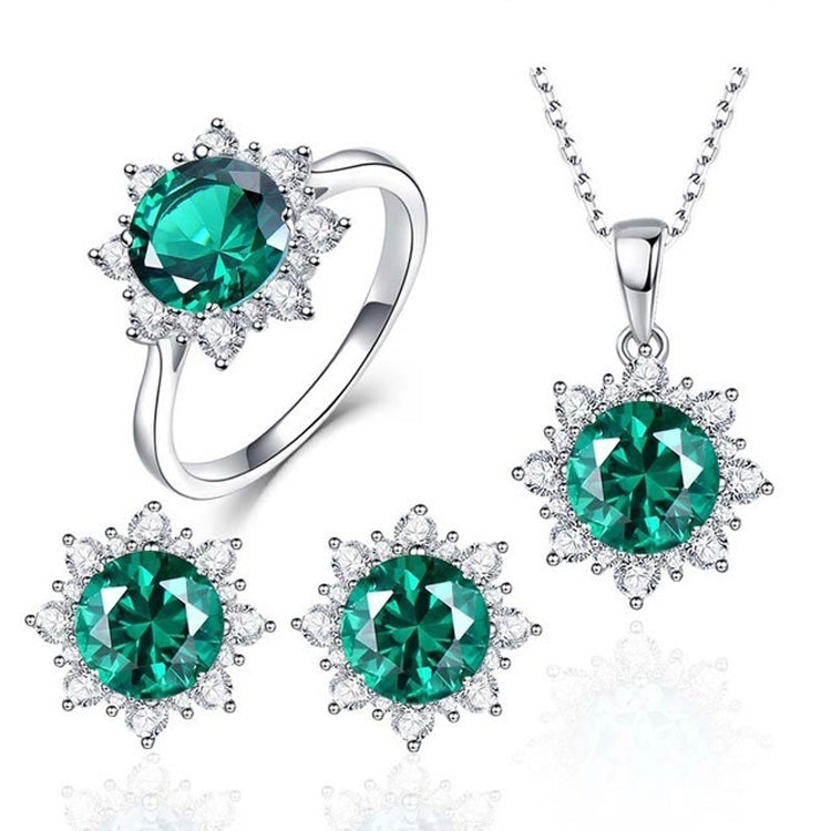 Ensemble de bijoux en pierres précieuses en forme de neige pour femmes, 3 pièces/ensemble, 6, 7, 8, 9, 10