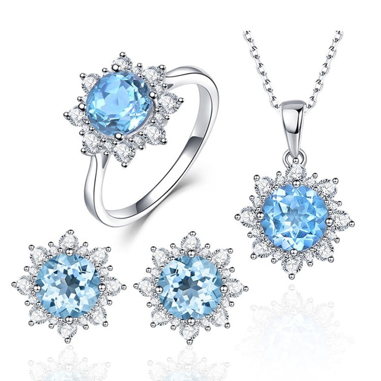 Ensemble de bijoux en pierres précieuses en forme de neige pour femmes, 3 pièces/ensemble, 6, 7, 8, 9, 10