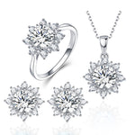 Ensemble de bijoux en pierres précieuses en forme de neige pour femmes, 3 pièces/ensemble, 6, 7, 8, 9, 10