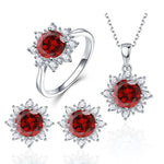 Ensemble de bijoux en pierres précieuses en forme de neige pour femmes, 3 pièces/ensemble, 6, 7, 8, 9, 10