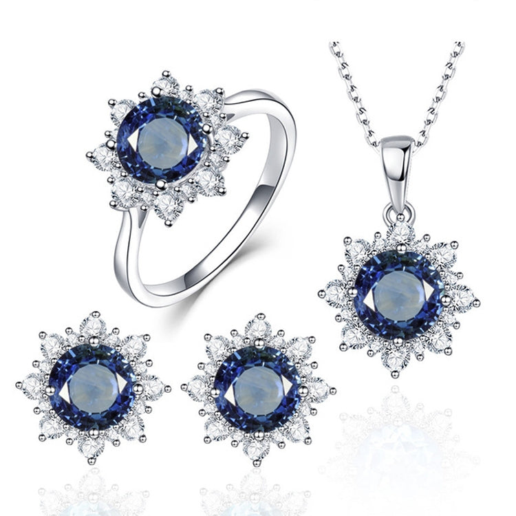 Ensemble de bijoux en pierres précieuses en forme de neige pour femmes, 3 pièces/ensemble, 6, 7, 8, 9, 10