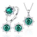 Ensemble de bijoux en pierres précieuses en forme de neige pour femmes, 3 pièces/ensemble, 6, 7, 8, 9, 10