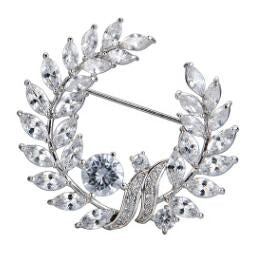 Broche Olive Branche Herbe Bague Zircon Accessoires Exquis Médaille Broche Tendance Épingle Manteau Pull, Olive Branche Herbe