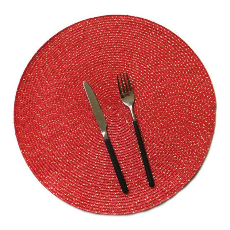 2 sets de sets de table ovales ronds en PP tressé, diamètre 36cm, diamètre 18cm