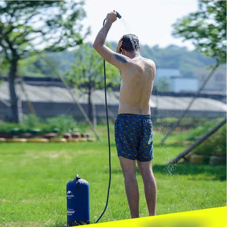Sac de douche 11L portable pour camping, randonnée en plein air, en PVC avec réservoir d'eau