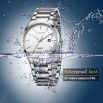 Montre quartz étanche en acier complet CURREN 8106 avec calendrier mode business, boîtier noir cadran noir, boîtier blanc cadran noir, boîtier noir cadran blanc, boîtier blanc cadran blanc