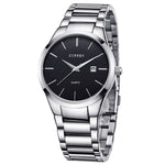 Montre quartz étanche en acier complet CURREN 8106 avec calendrier mode business, boîtier noir cadran noir, boîtier blanc cadran noir, boîtier noir cadran blanc, boîtier blanc cadran blanc