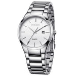 Montre quartz étanche en acier complet CURREN 8106 avec calendrier mode business, boîtier noir cadran noir, boîtier blanc cadran noir, boîtier noir cadran blanc, boîtier blanc cadran blanc