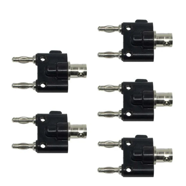 5 fiches BNC femelles vers adaptateur double fiche banane mâle, connecteur BNC femelle vers double banane mâle