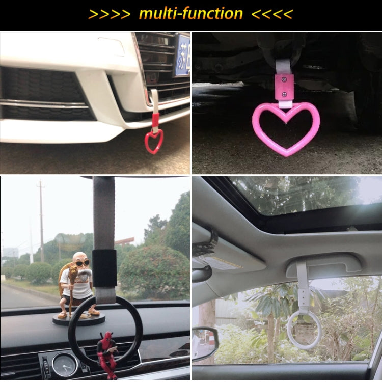 JDM Car Static Belt Decorative Warning Hanging Ring Rear Bumper Warning Ring Car Safety Hand Ring, Heart-Shaped Orange, Heart-Shaped Purple, Heart-Shaped White, Heart-Shaped Black, Heart-Shaped Blue, Heart-Shaped Red, Heart-Shaped Pink, Ring-Shape Red ...