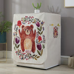 Housse de protection anti-poussière pour machine à laver à tambour en coton et lin motif dessin animé, 83x60x60cm