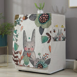 Housse de protection anti-poussière pour machine à laver à tambour en coton et lin motif dessin animé, 83x60x60cm