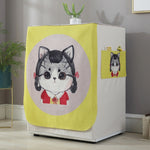 Housse de protection anti-poussière pour machine à laver à tambour en coton et lin motif dessin animé, 83x60x60cm